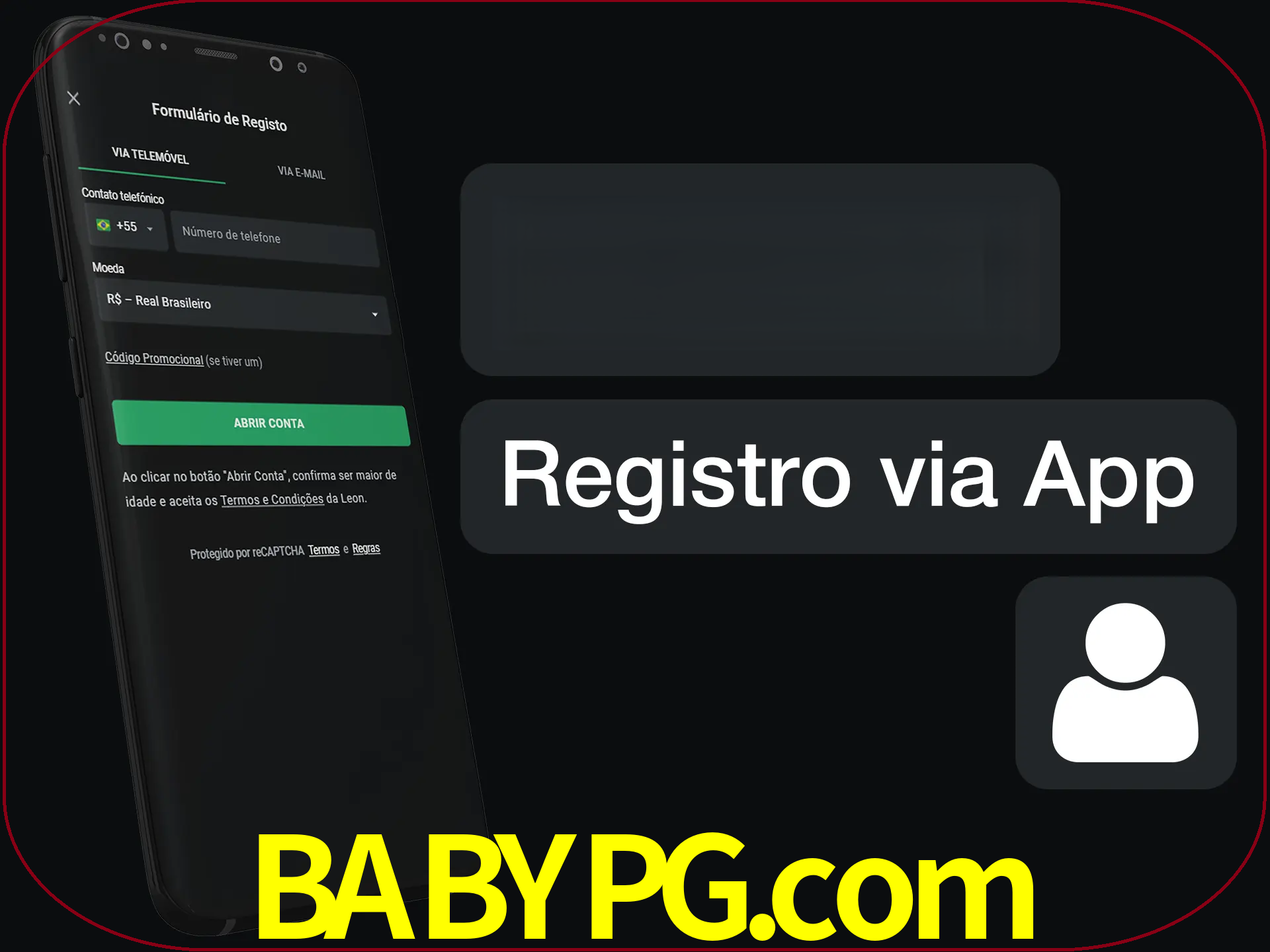 Registre-se com duas etapas usando o aplicativo.
